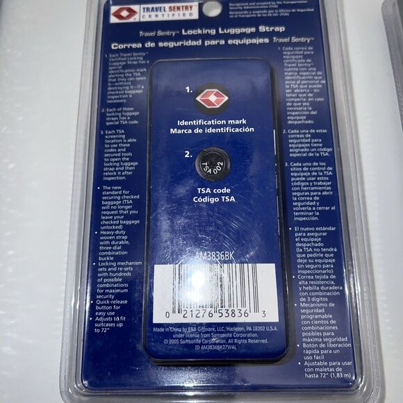 American Tourist Travel Sentry 2 Locking Luggage Straps NEW IN PACKAGES - Picture 3 of 3